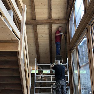 Fachwerk mit Lehm Steinen / Grünlinge Mauern